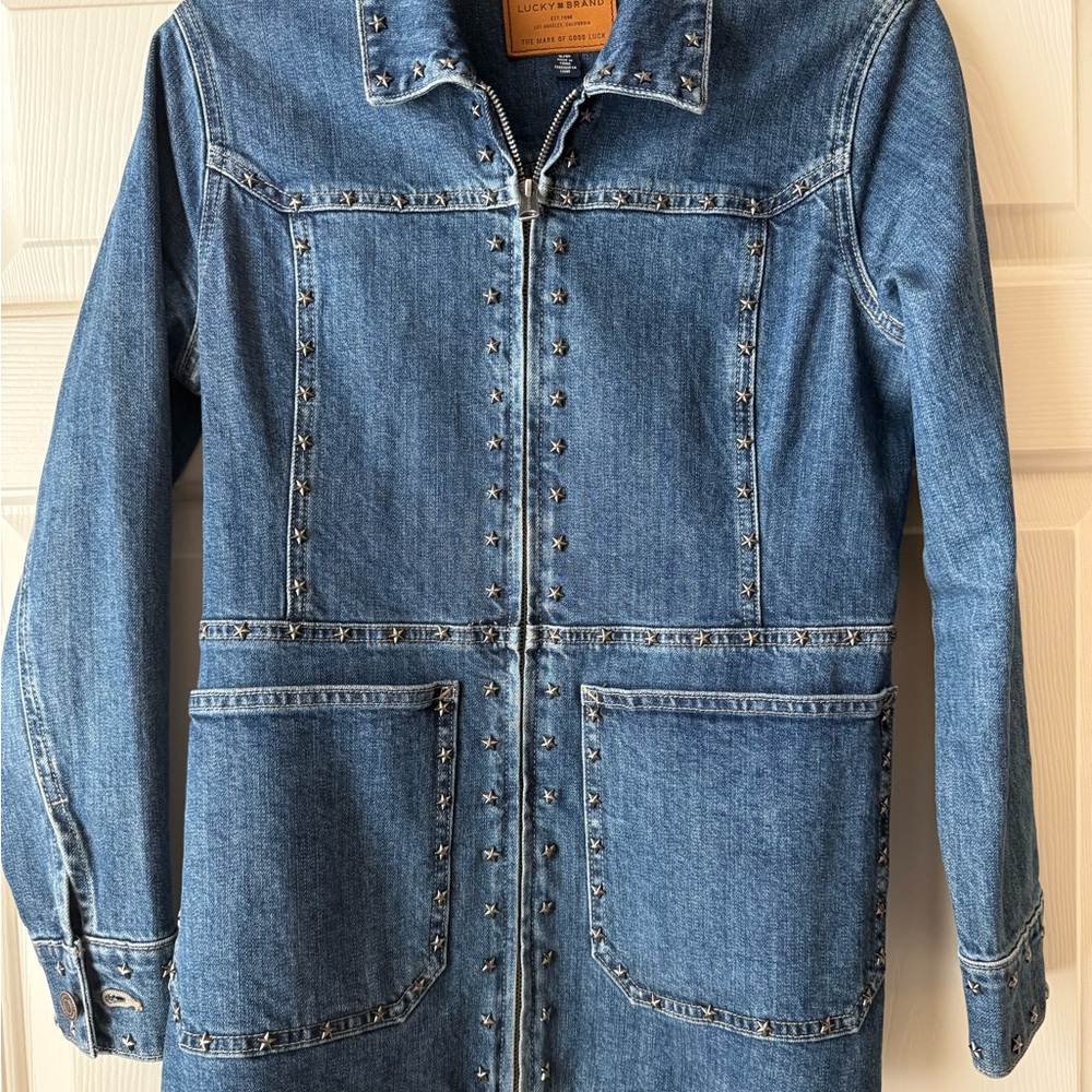 Lucky Brand Blue Studded Jean Jacket